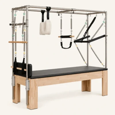 Vimora oak wood Cadillac Pilates reformer, for professional studio use
