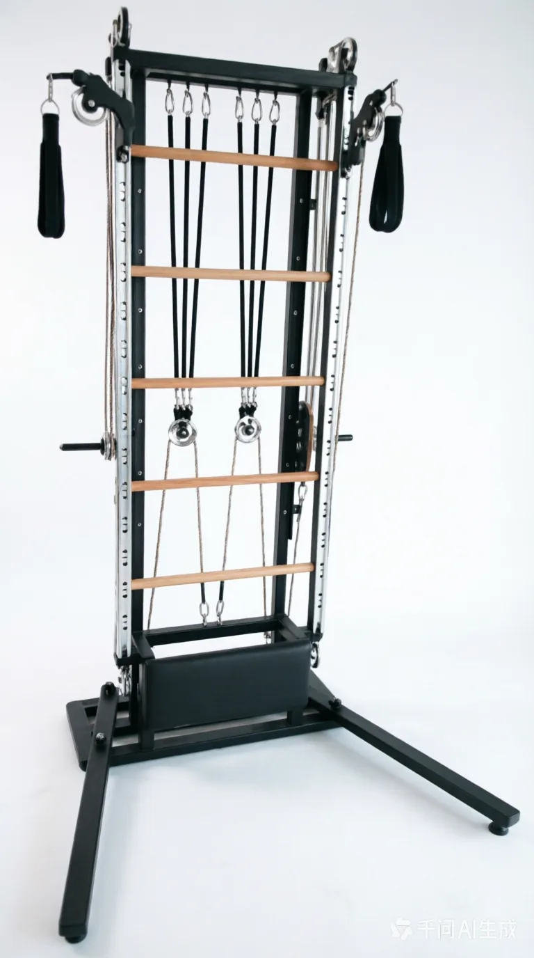 vimora gyrotonic aluminum spiral tower 02.webp Vimora aluminum-frame Gyrotonic machine with spiral tower, for professional studio use