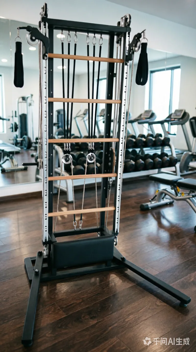 vimora gyrotonic aluminum spiral tower 04.webp Vimora aluminum-frame Gyrotonic machine with spiral tower, for professional studio use