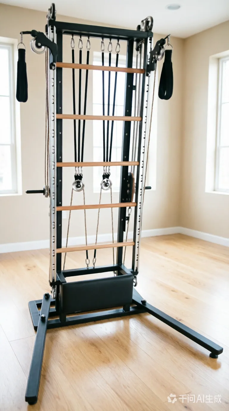 vimora gyrotonic aluminum spiral tower 05.webp Vimora aluminum-frame Gyrotonic machine with spiral tower, for professional studio use