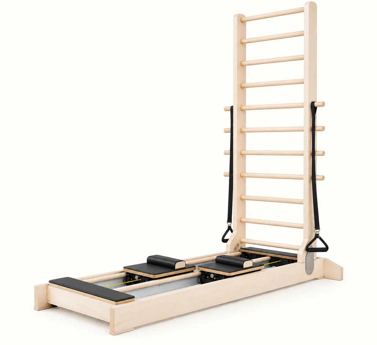 vimora ladder bed maple 06.webp Vimora maple wood bidirectional Pilates ladder bed, for professional studio use