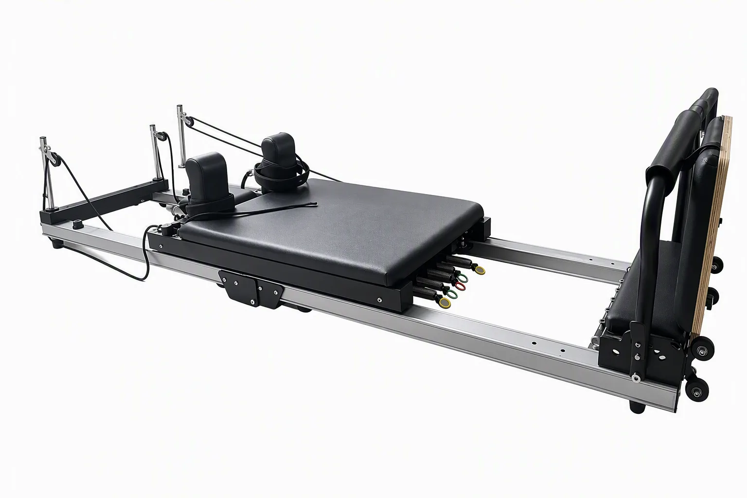 vimora reformer aluminum folding no 2 02.webp Vimora aluminum-frame folding Pilates reformer, for professional studio use