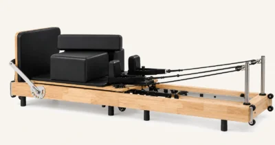 Vimora oak wood folding Pilates reformer, for professional studio use